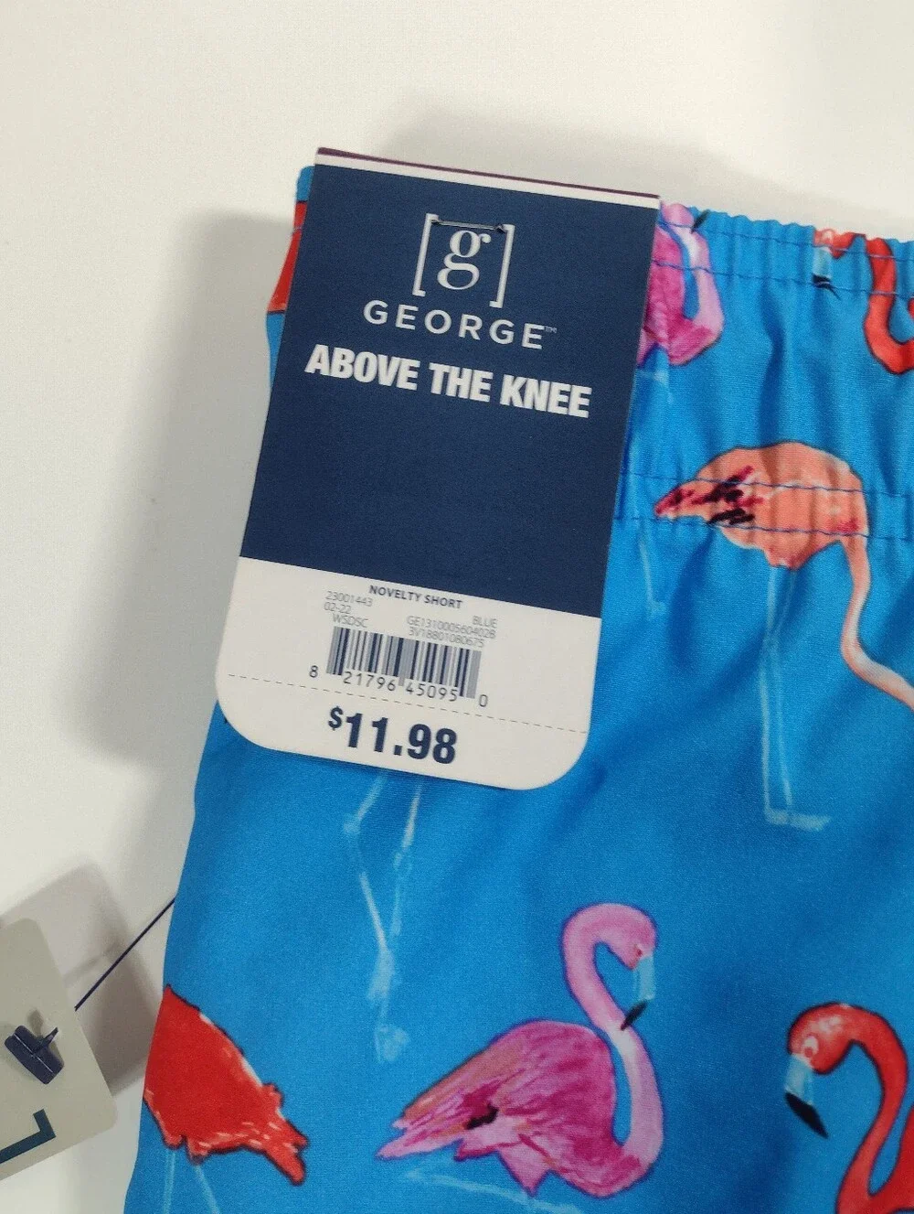 George Men's Blue Flamingo Print Swim Trunks (2XL)